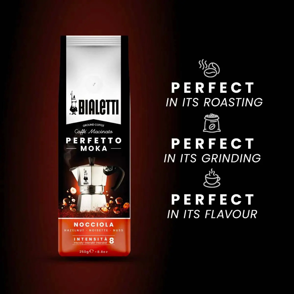 Bialetti Perfetto Moka Hazelnut Coffee 250gm