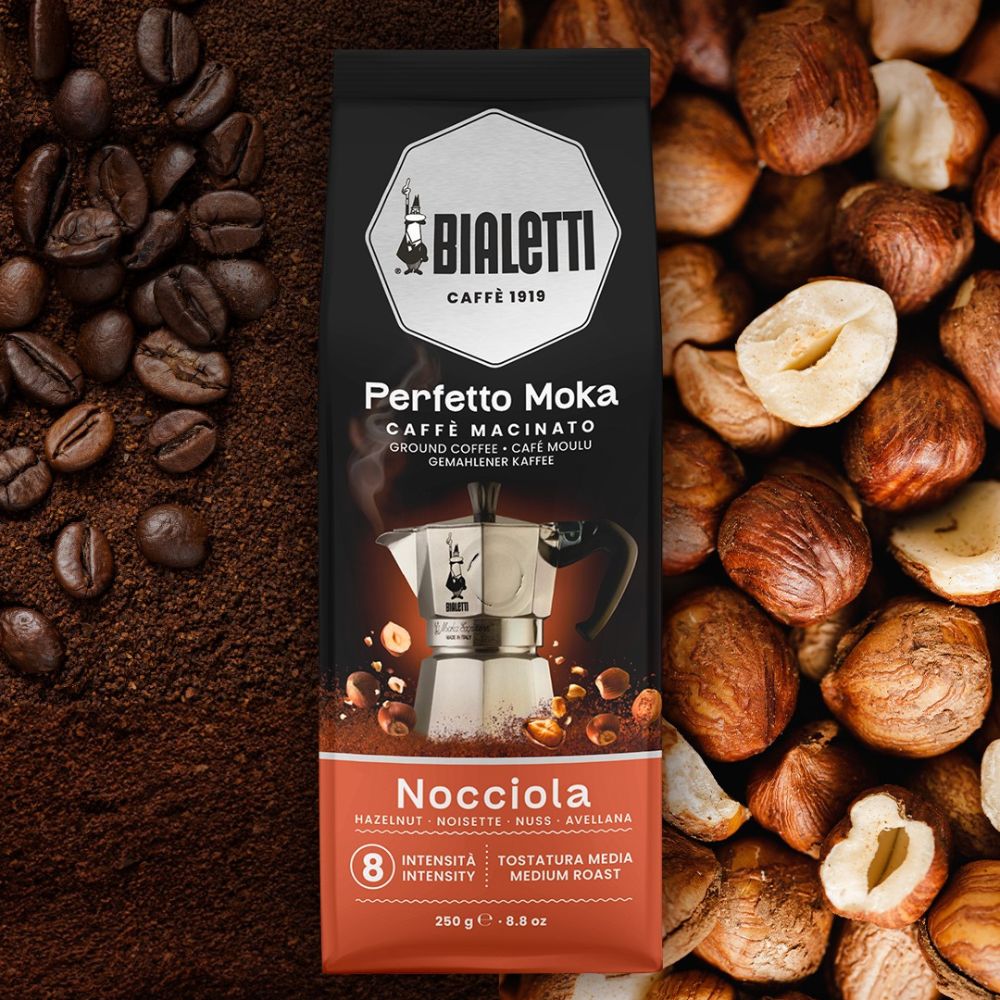 Bialetti Perfetto Moka Hazelnut Coffee 250gm