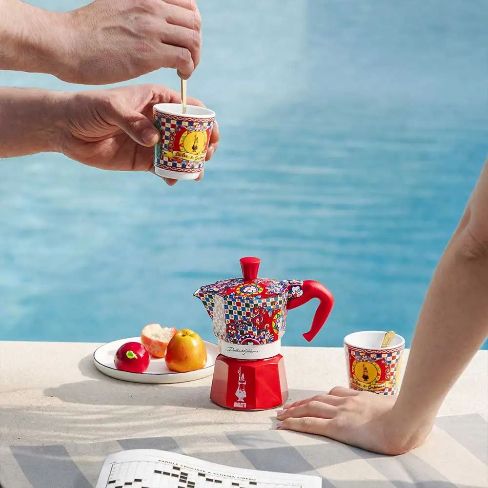 Bialetti Dolce&Gabbana Sicilian Cart Espresso Cup & Stirrer Set