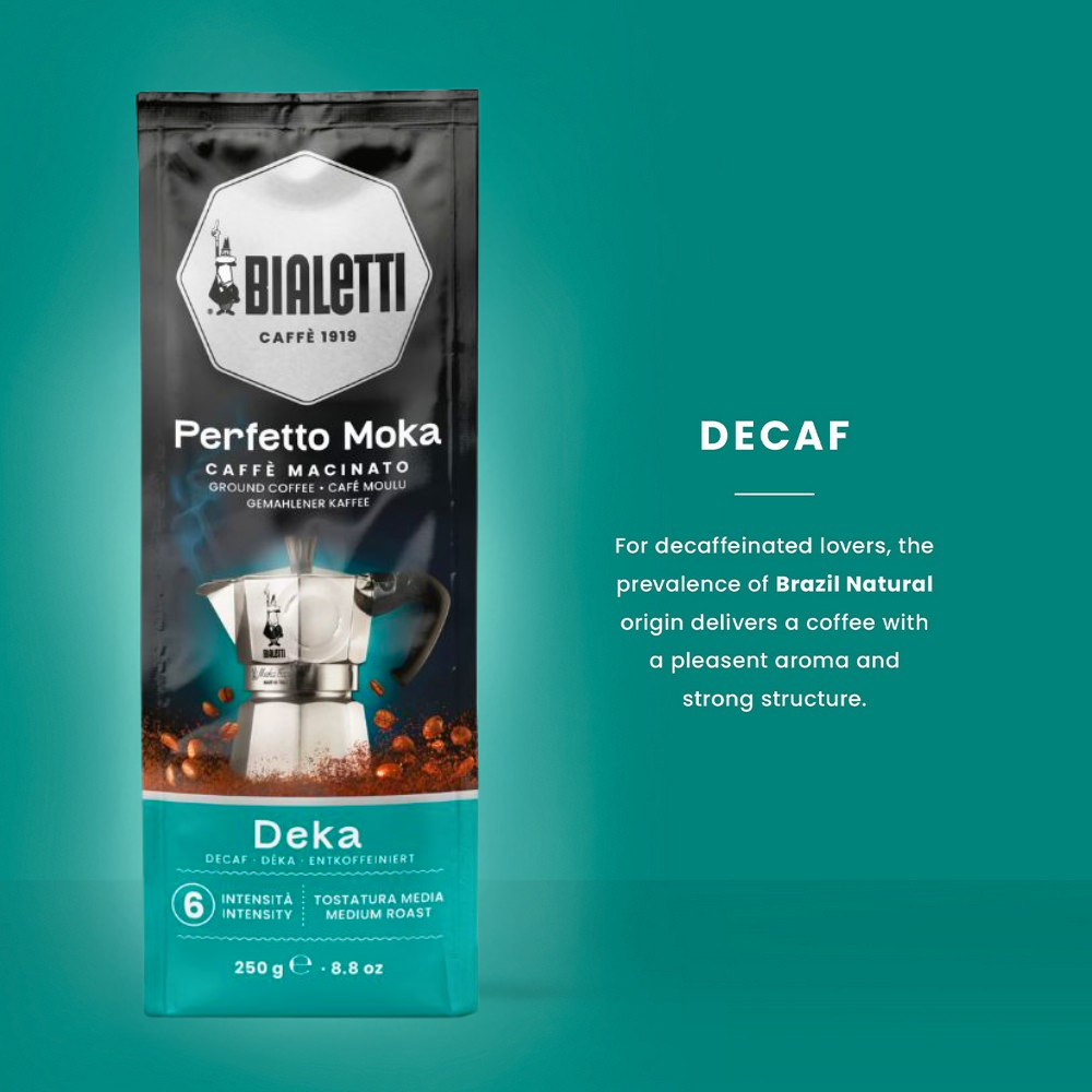 Bialetti Perfetto Moka Decaffeinated 250gram Bag (New)