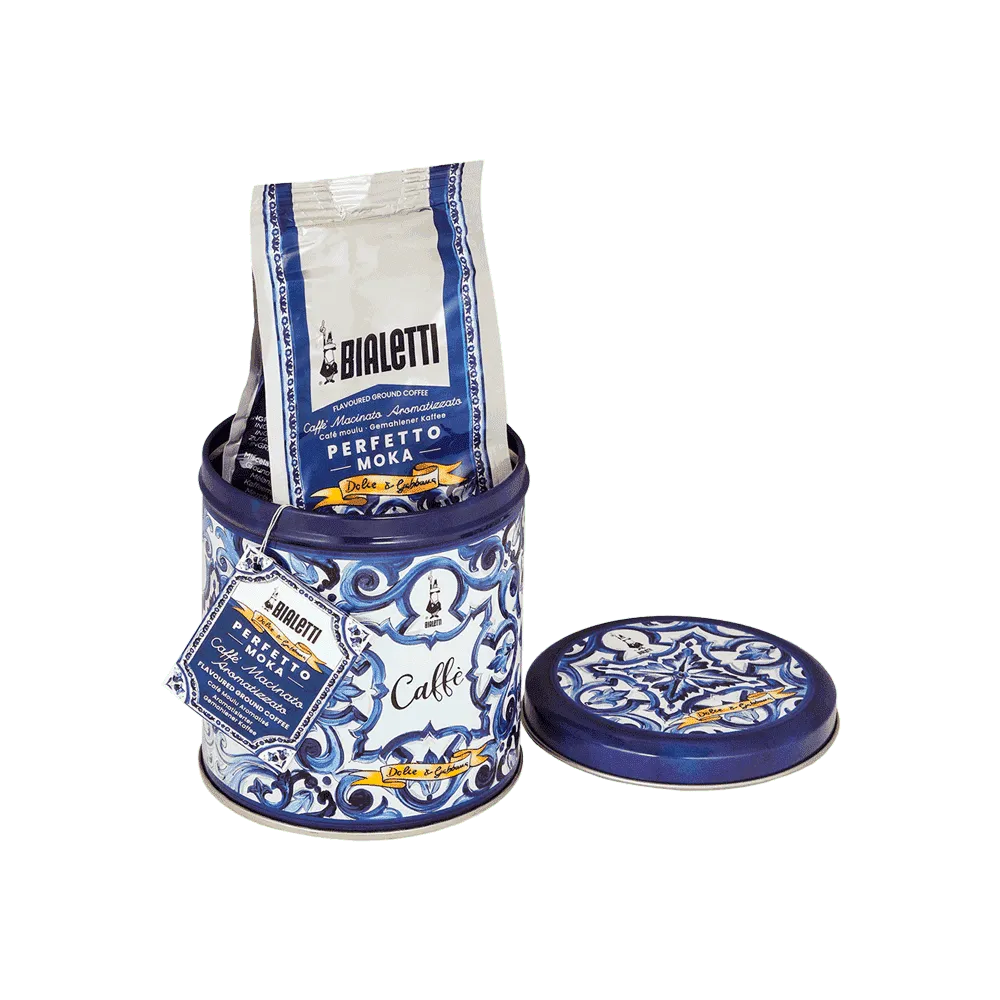 Bialetti Dolce&Gabbana Blu Mediterraneo Perfetto Moka Autentico 200g Coffee + Tin
