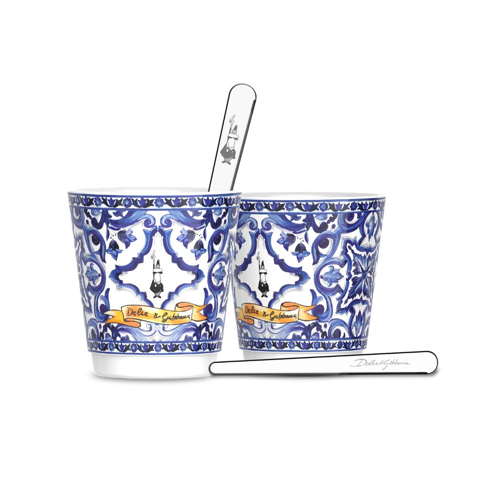 Bialetti Dolce&Gabbana Blu Mediterraneo Espresso Cup & Stirrer Set