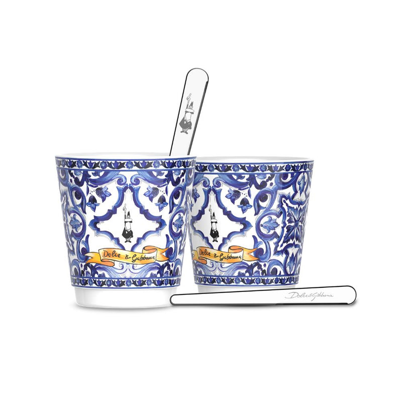 Bialetti Dolce&Gabbana Blu Mediterraneo Espresso Cup & Stirrer Set