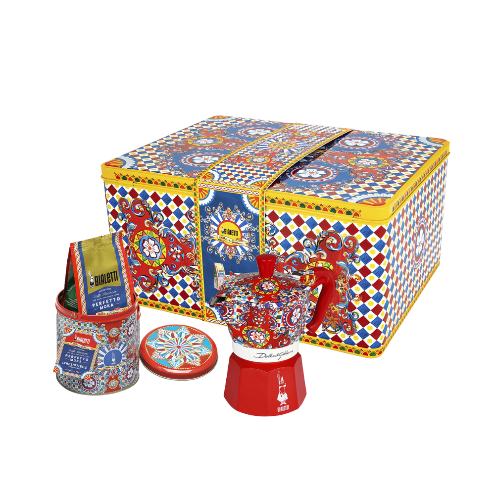 Bialetti Dolce&Gabbana Moka 3 Cup Coffee + Tin Set